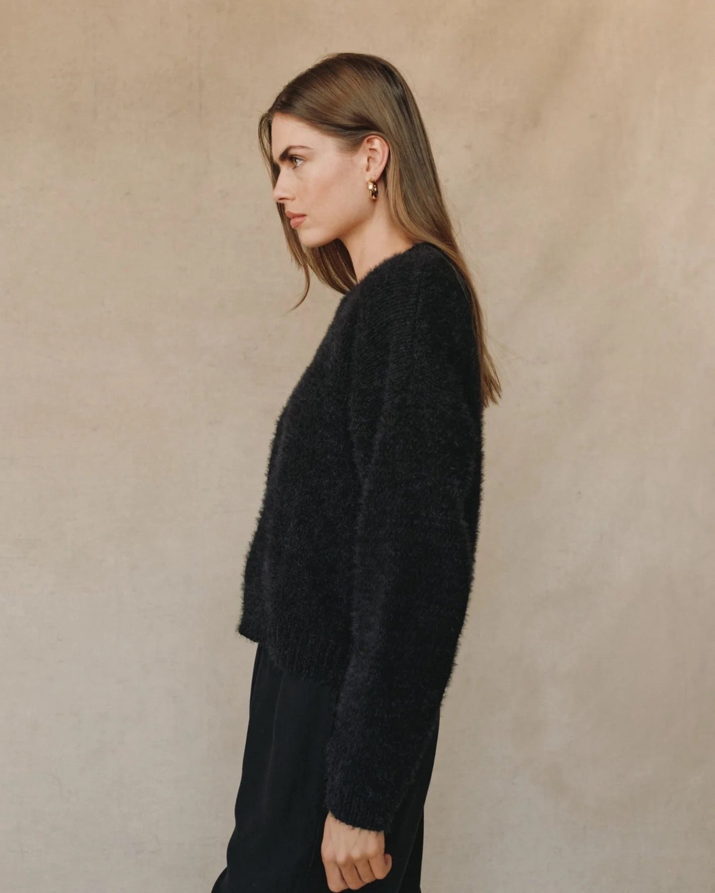 Bella Dahl Drop Shoulder Sweater - BLACK