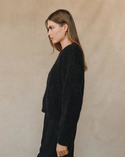 Bella Dahl Drop Shoulder Sweater - BLACK