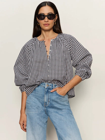 SA Perfect Gingham Button Blouse PICNIC
