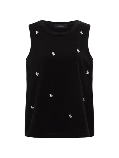 Sanctuary Campari Embellished Tank - BLACK