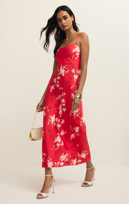 Z Supply Alyse Darya Floral Maxi Dress - KISS ME RED