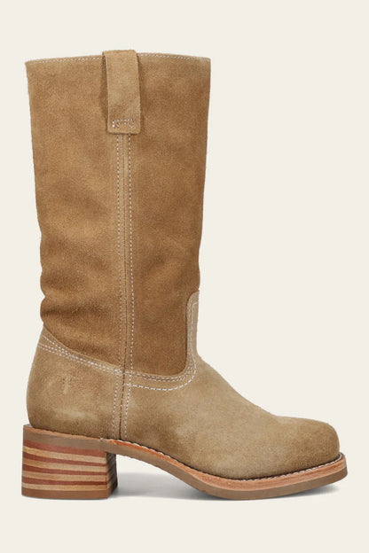 FRYE 12R Campus Boot - TAN BUCK - COW SUEDE