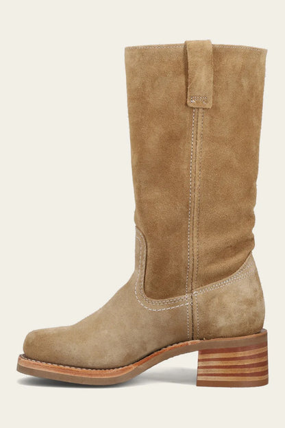 FRYE 12R Campus Boot - TAN BUCK - COW SUEDE