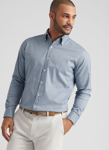 Peter Millar Conway Crown Lite Cotton-Stretch Sport Shirt - BASIL