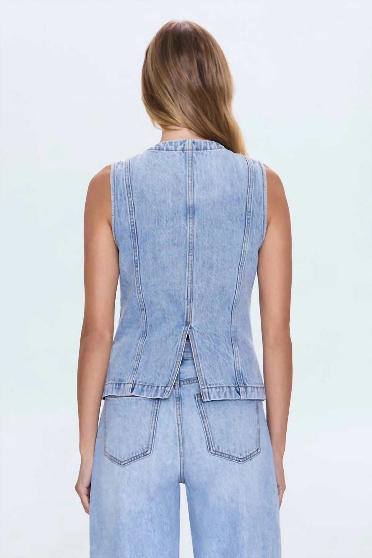 Pistola Gia Fitted Collarless Vest - GAZE