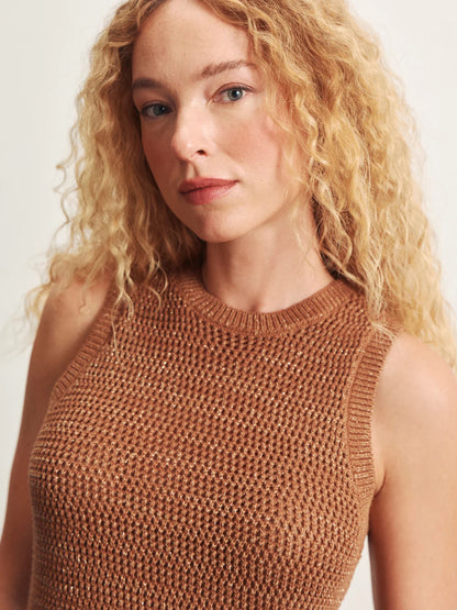 Sanctuary Natural State Halter Tank - TOASTED COCONUT METALLIC