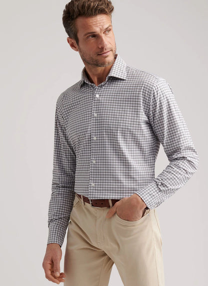 Peter Millar Fairbanks Performance Twill Sport Shirt - BASIL