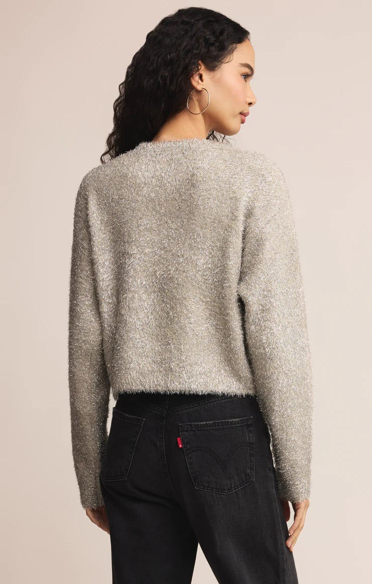 Z Supply Tinseltown Boyfriend Sweater - SILVER