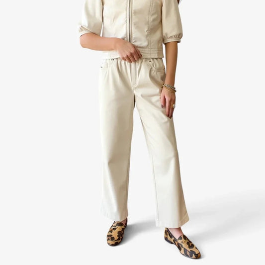 Melissa Nepton Gustave Faux Leather Trouser - CREAM