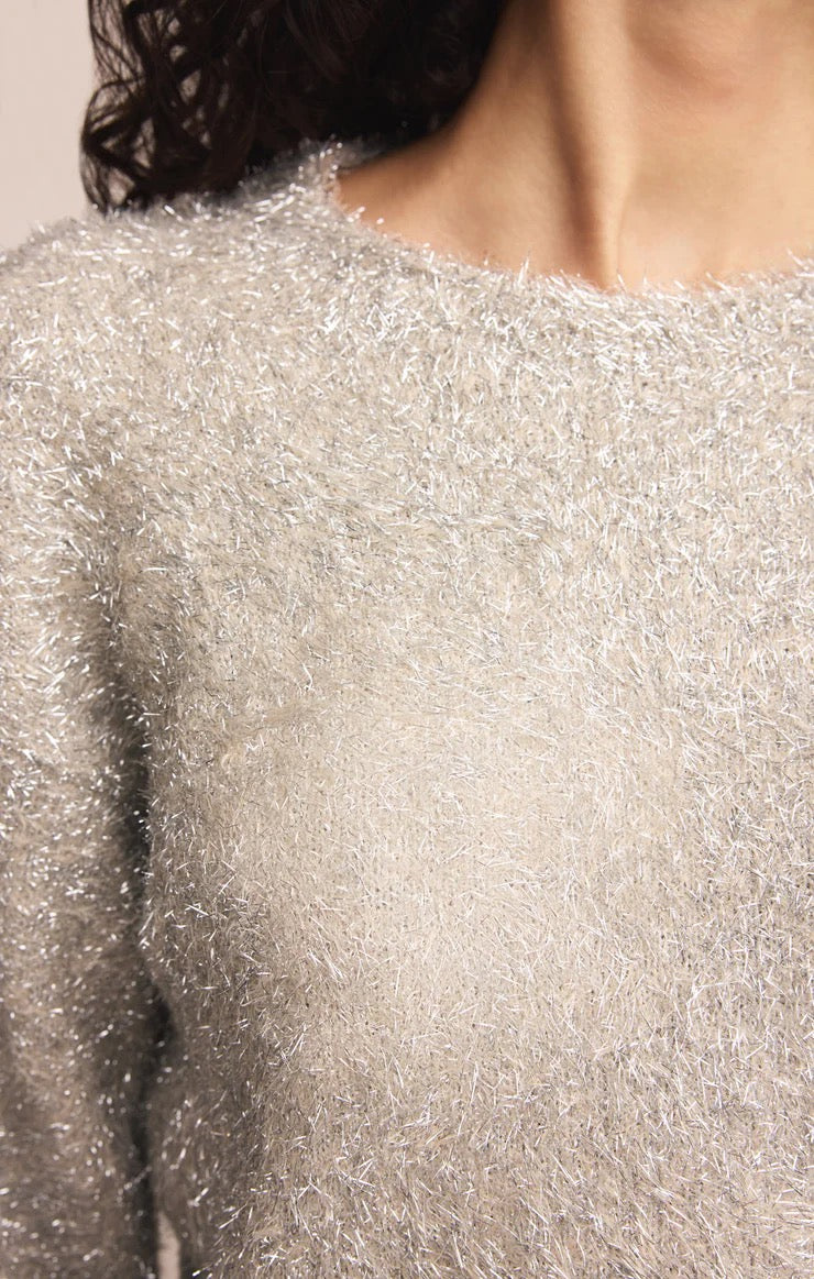 Z Supply Tinseltown Boyfriend Sweater - SILVER