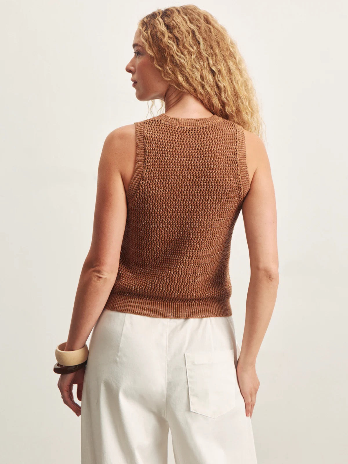 Sanctuary Natural State Halter Tank - TOASTED COCONUT METALLIC