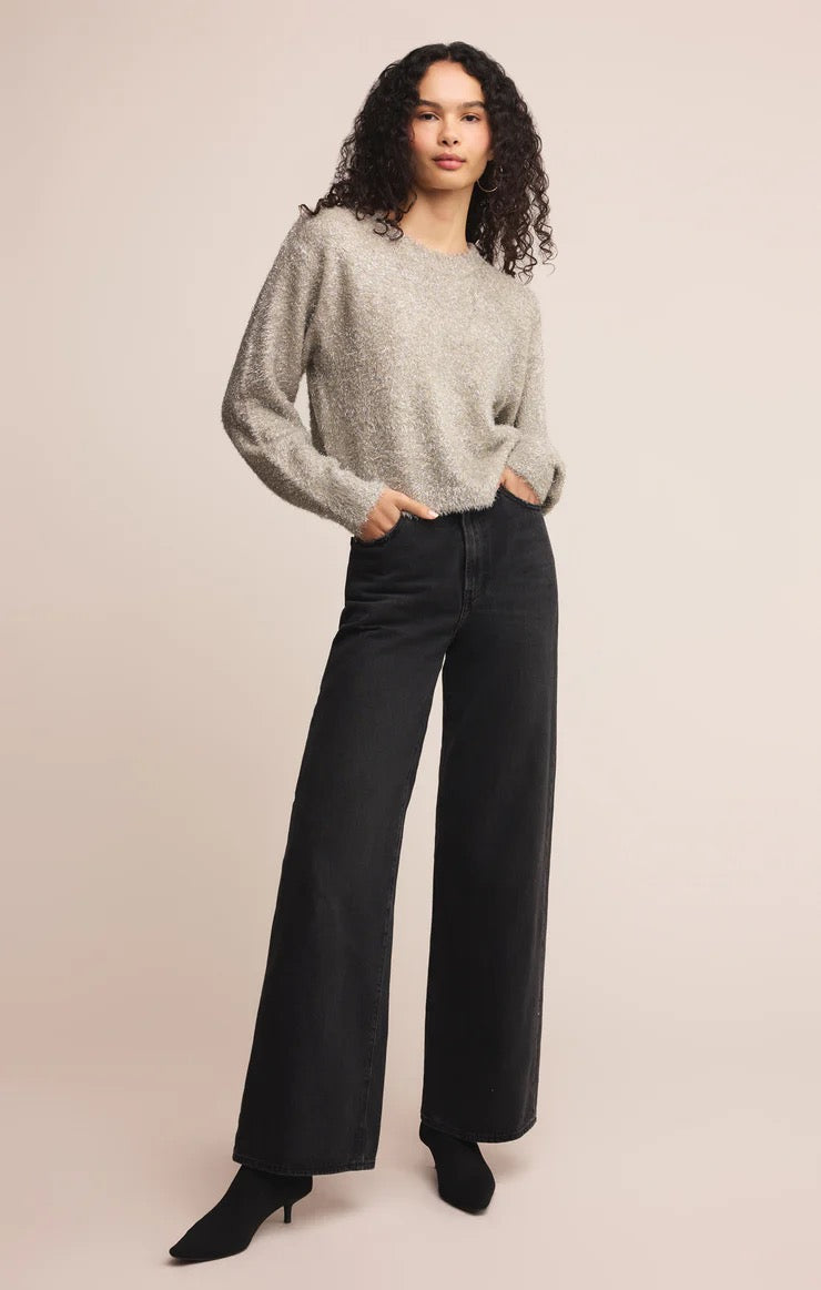 Z Supply Tinseltown Boyfriend Sweater - SILVER