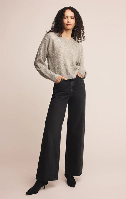 Z Supply Tinseltown Boyfriend Sweater - SILVER