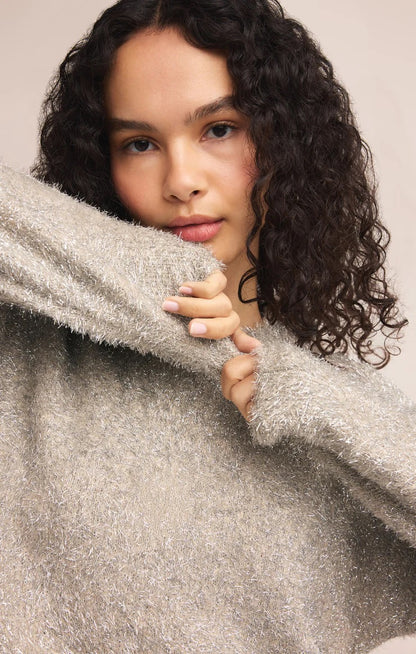 Z Supply Tinseltown Boyfriend Sweater - SILVER