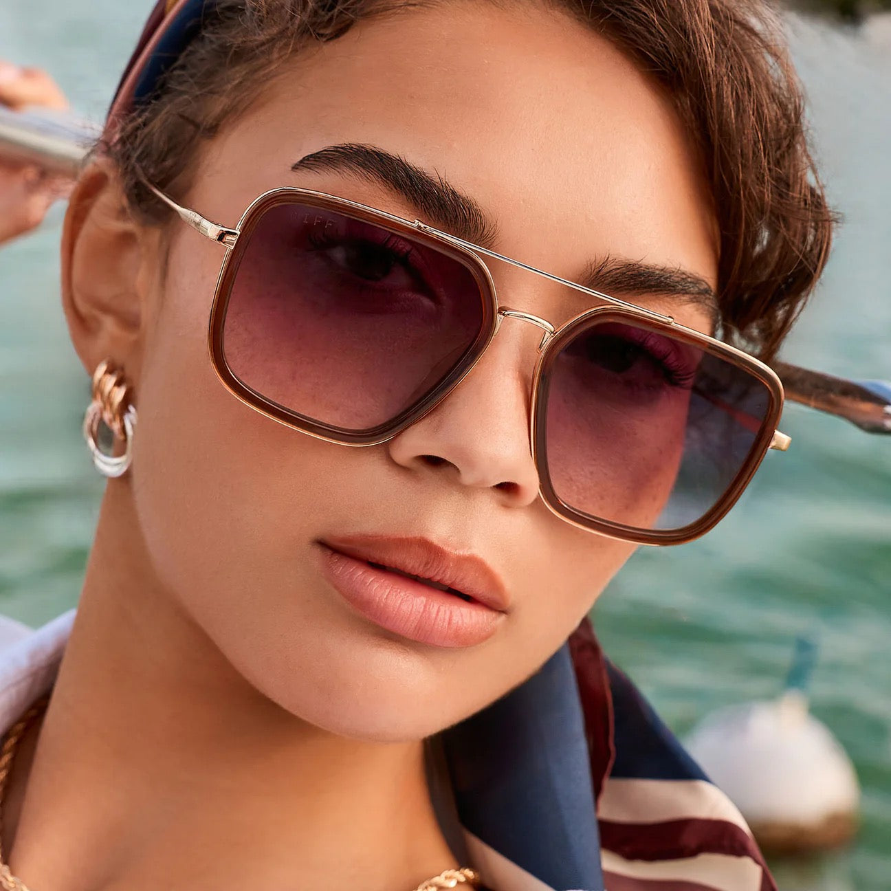 DIFF Eyewear Jordan WHISKEY GOLD + GREY GRADIENT