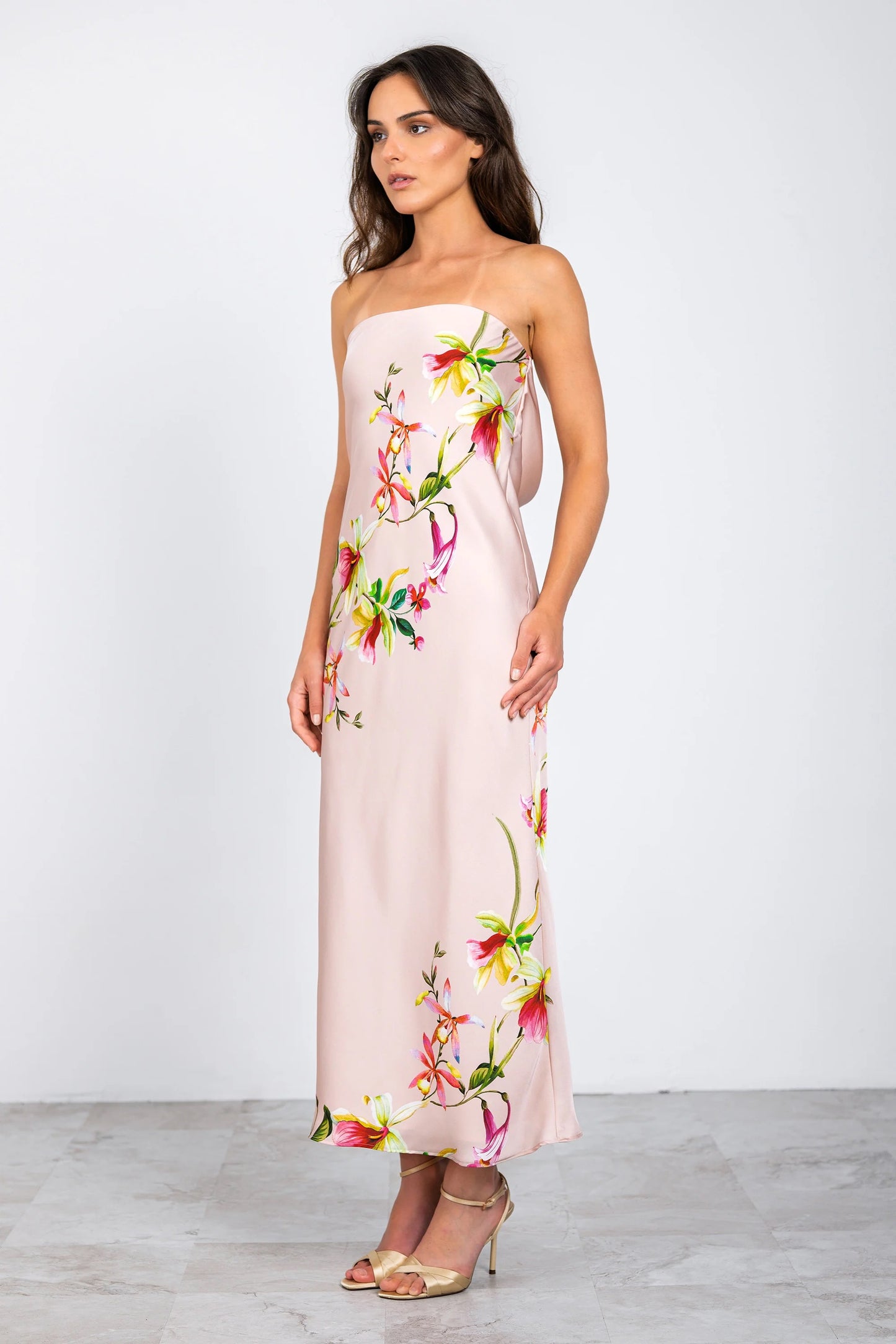 Lavender Brown Talia Maxi Dress - BLUSH/PINK COMBO