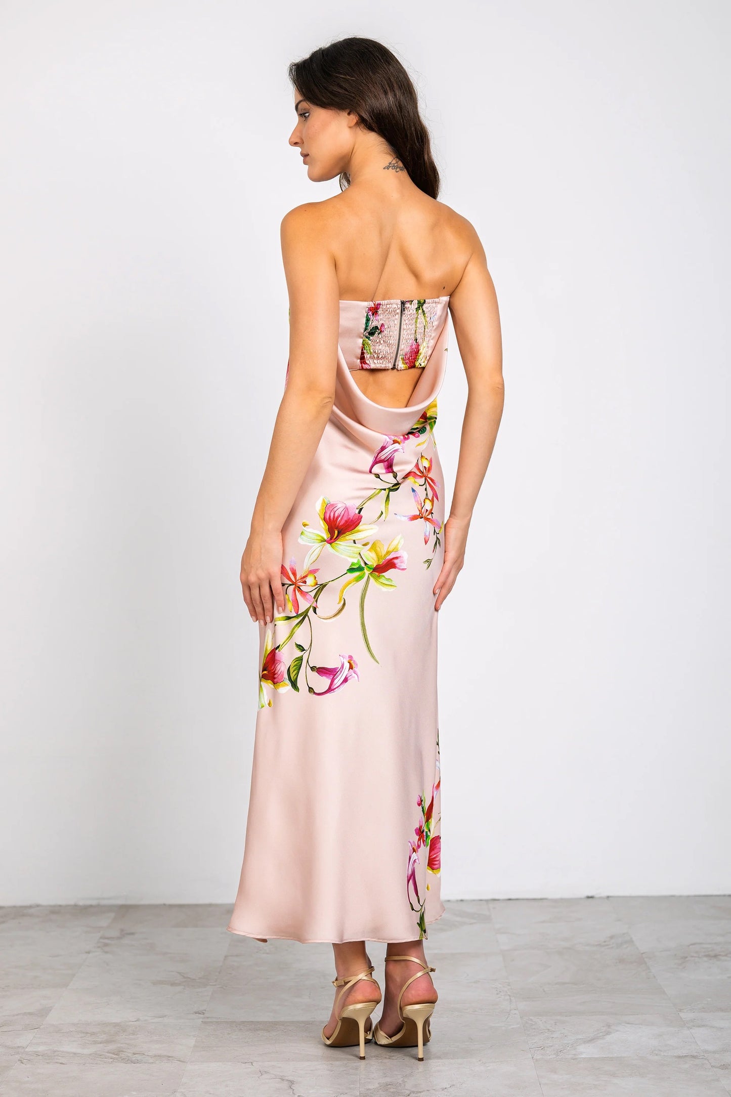 Lavender Brown Talia Maxi Dress - BLUSH/PINK COMBO
