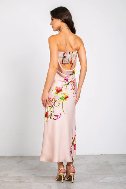 Lavender Brown Talia Maxi Dress - BLUSH/PINK COMBO