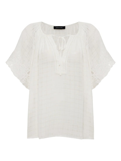 Sanctuary Easy Brunch Embroidered Blouse - CHALK