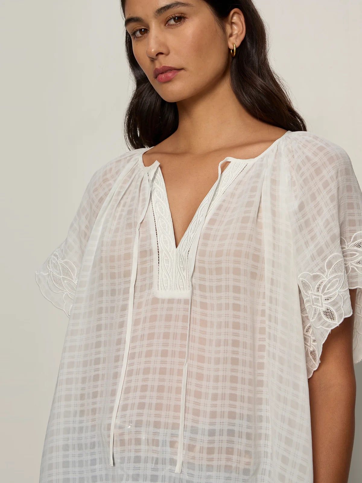 Sanctuary Easy Brunch Embroidered Blouse - CHALK