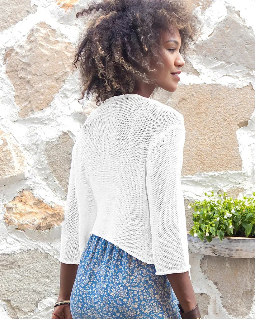 Wooden Ships Ballet 3/4 Sleeve Top - BREAKER WHITE