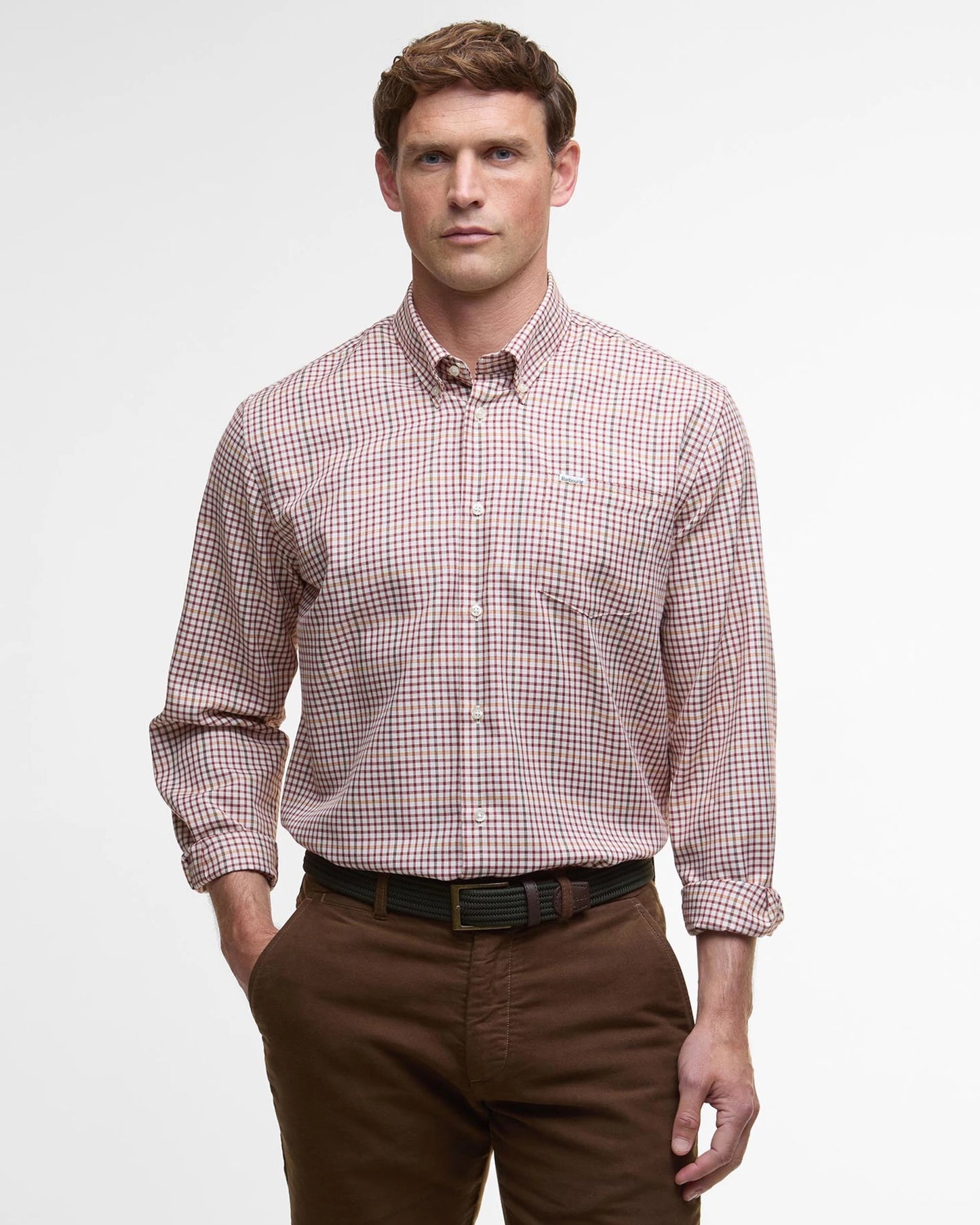 Barbour Henderson Thermo Weave Shirt - FIRED BRICK