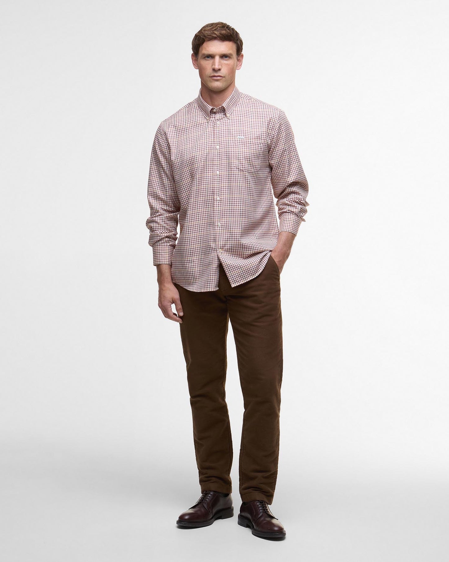 Barbour Henderson Thermo Weave Shirt - FIRED BRICK