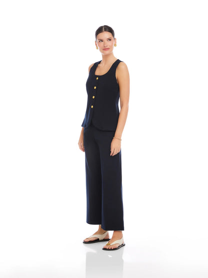 Fifteen Twenty June Button-Up Vest - MIDNIGHT BLUE