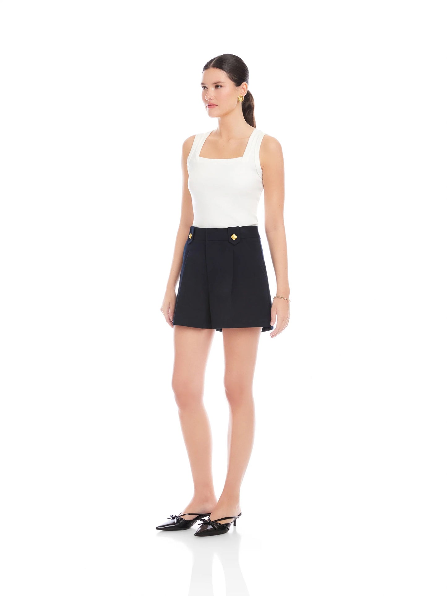Fifteen Twenty Cassidy Pleated Shorts - MIDNIGHT BLUE