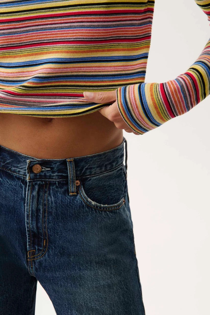 Pistola Madison LS Crew Neck Sweater Tee - MULTI STRIPE