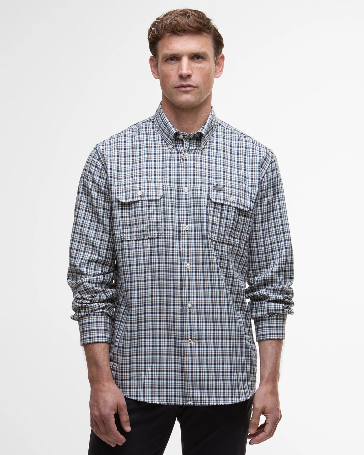 Barbour Panwell Thermo Weave Checked Shirt - NAVY