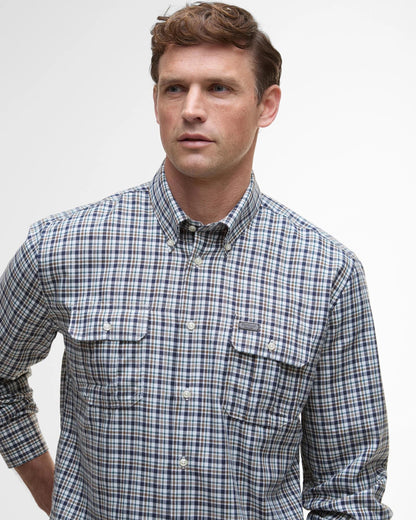 Barbour Panwell Thermo Weave Checked Shirt - NAVY