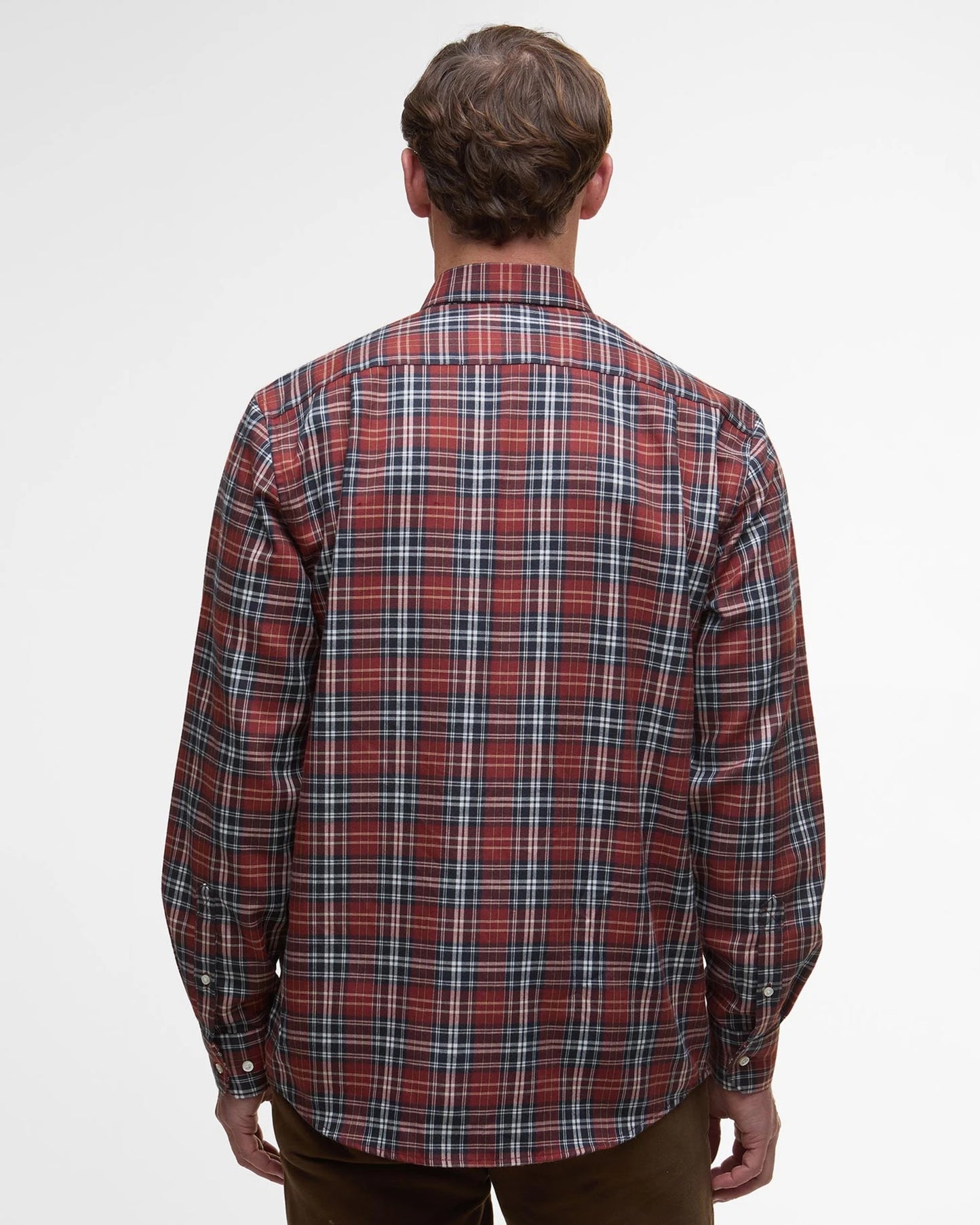 Barbour Saldon Thermo Weave Checked Shirt - FIRED BRICK