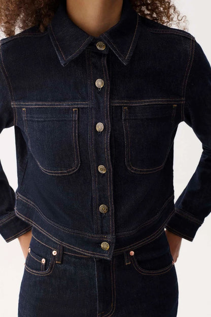 Pistola Leonie Cropped Denim Jacket - NIGHTFALL