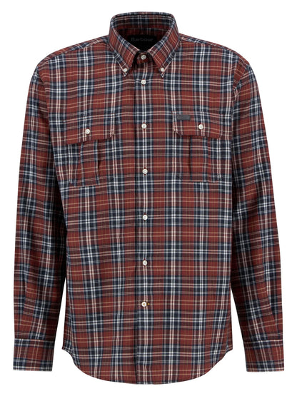 Barbour Saldon Thermo Weave Checked Shirt - FIRED BRICK