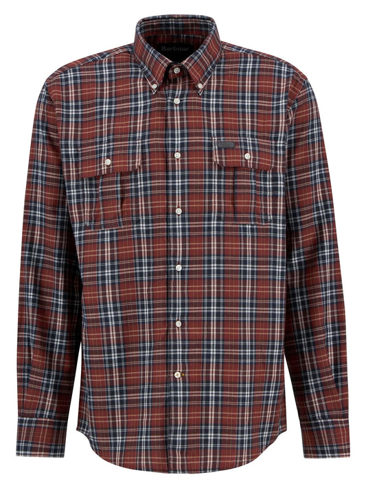 Barbour Saldon Thermo Weave Checked Shirt - FIRED BRICK