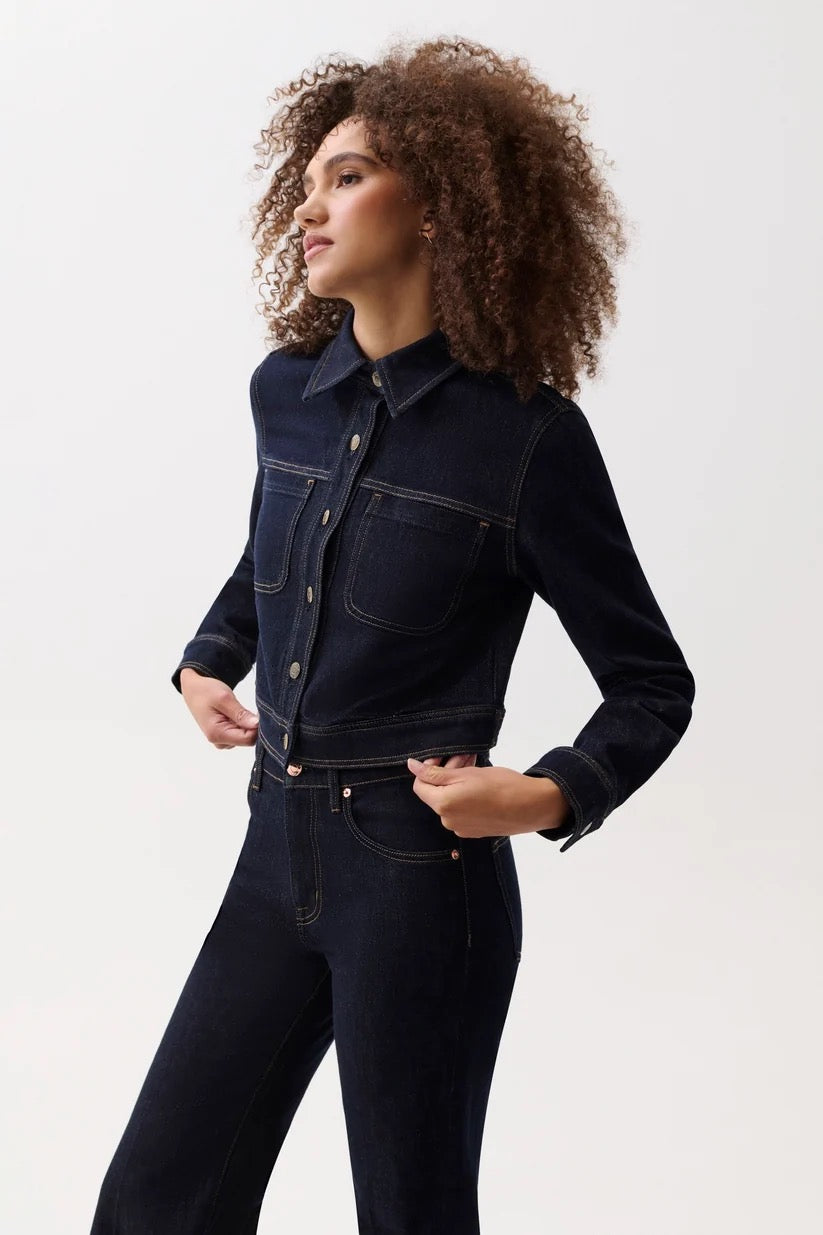 Pistola Leonie Cropped Denim Jacket - NIGHTFALL