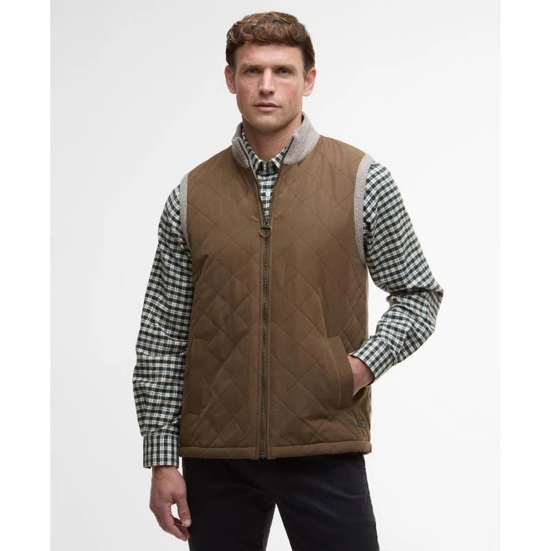 Barbour Shoveler Mixed Media Gilet - STONE