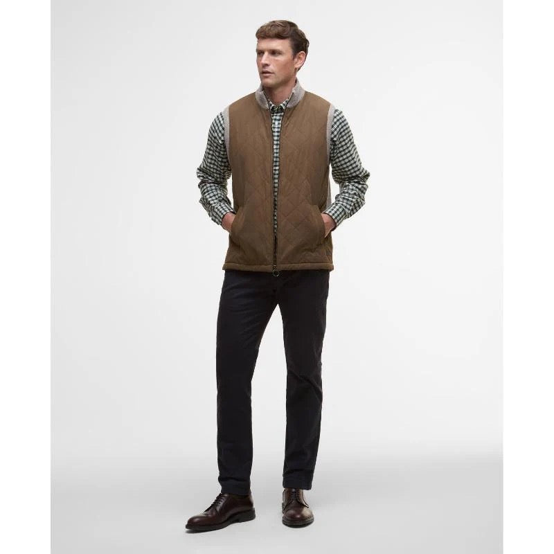 Barbour Shoveler Mixed Media Gilet - STONE