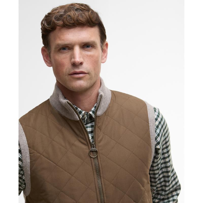 Barbour Shoveler Mixed Media Gilet - STONE