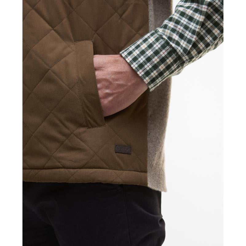 Barbour Shoveler Mixed Media Gilet - STONE