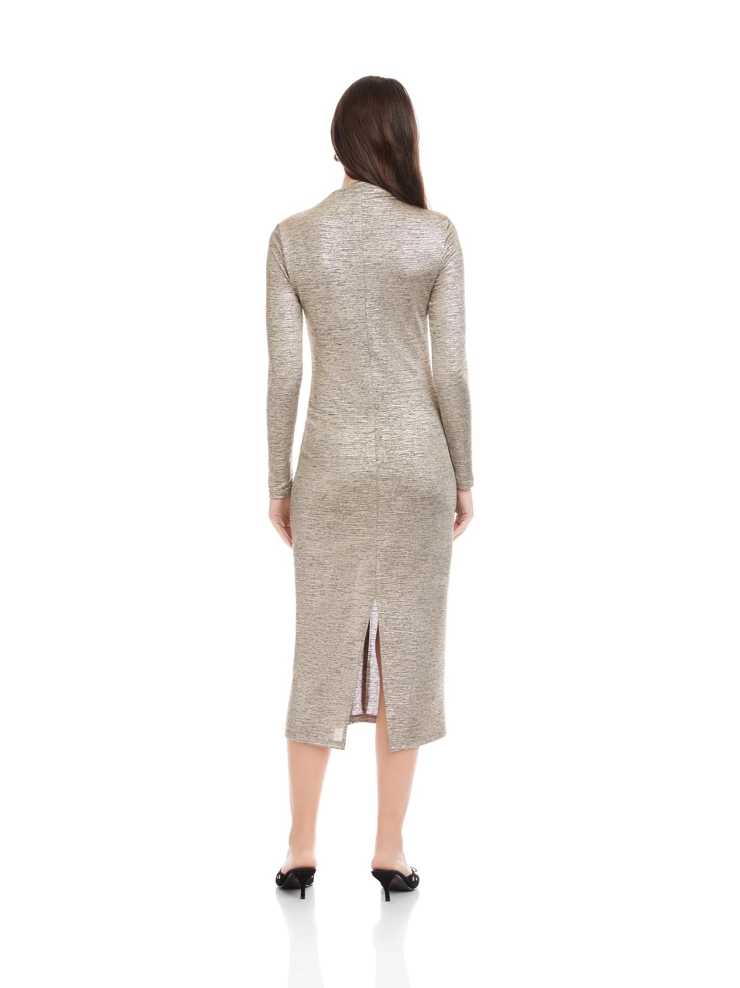 Fifteen Twenty Ruched Selena Midi Dress - GOLD DUST