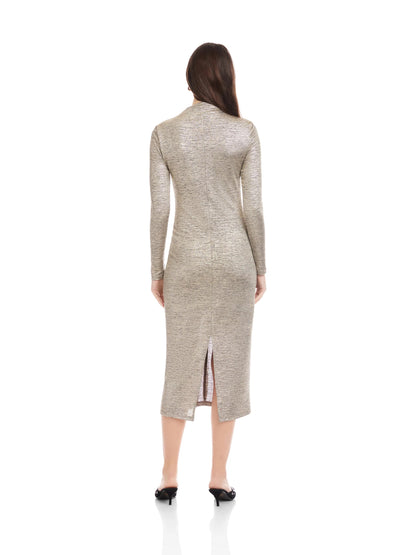 Fifteen Twenty Ruched Selena Midi Dress - GOLD DUST