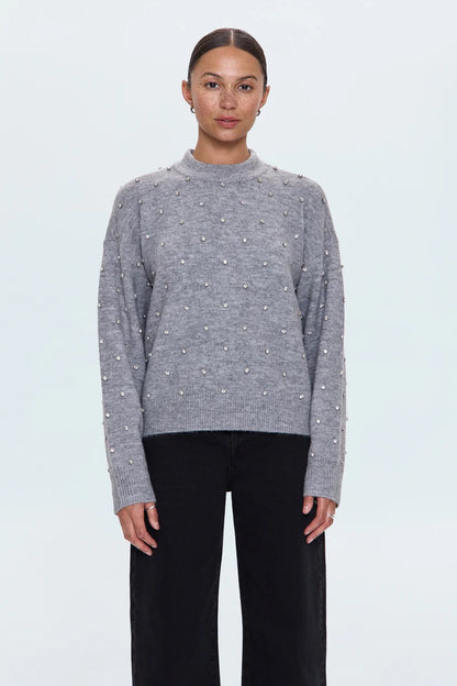 Pistola Aura Relaxed Crew Neck Sweater - CHARCOAL DIAMONTE