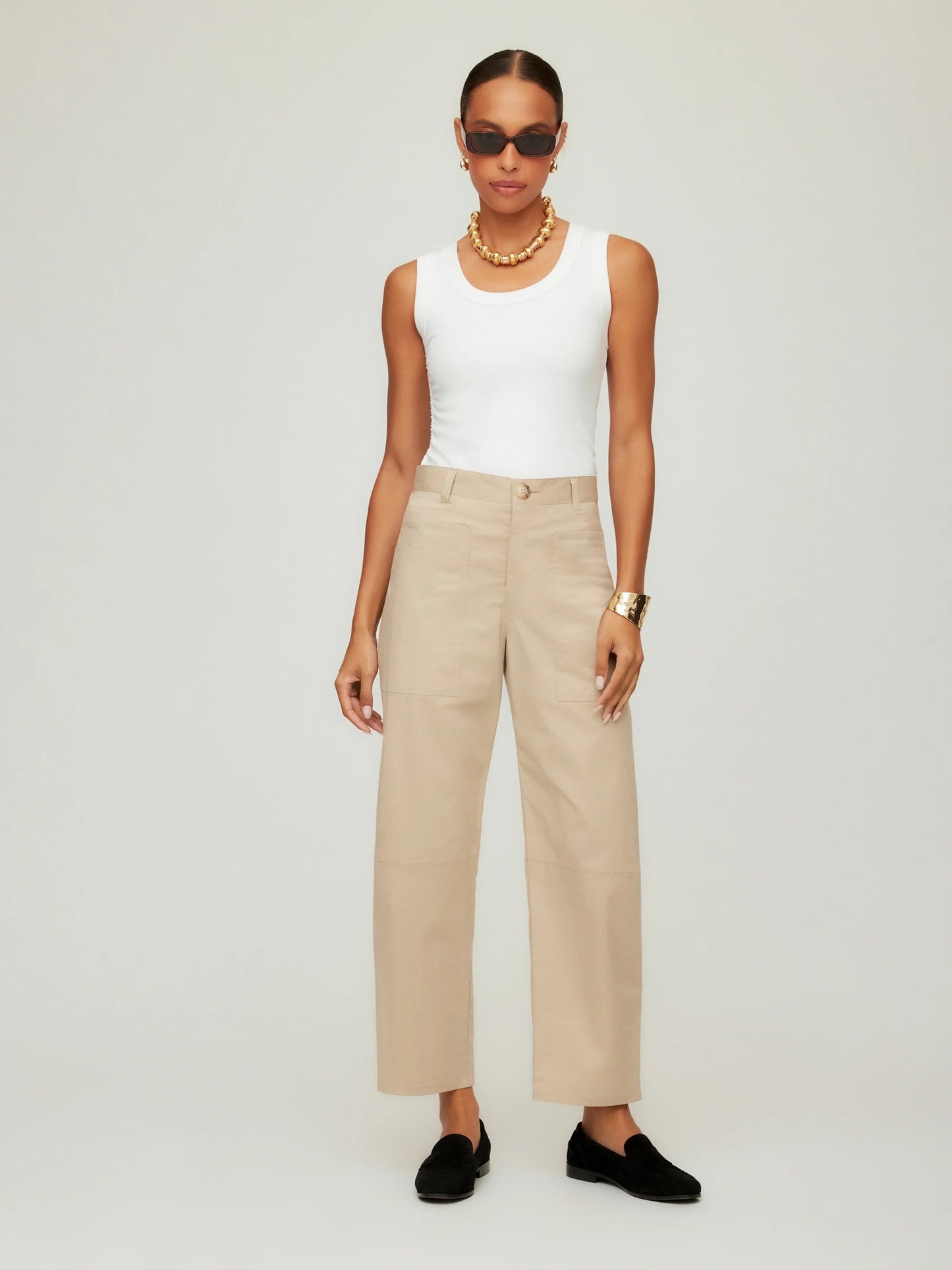 Fifteen Twenty Sondra Barrel Leg Pants - STONE