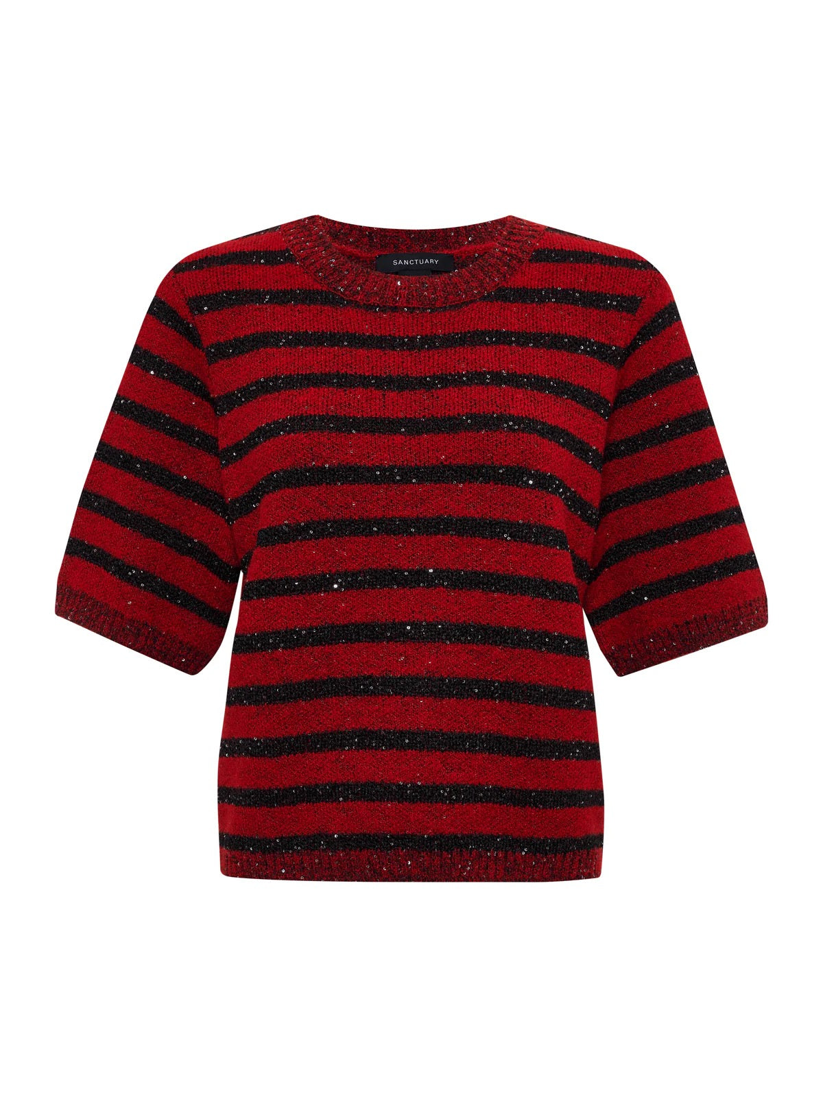 Sanctuary SS Shine Sweater Tee - CHERRY LACQUER SHINE