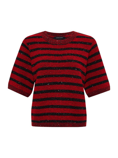 Sanctuary SS Shine Sweater Tee - CHERRY LACQUER SHINE