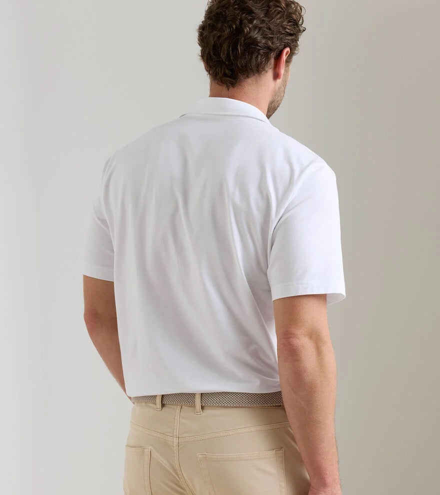 Peter Millar Crown Flex Cotton SS Polo - WHITE