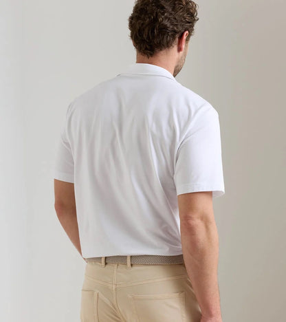 Peter Millar Crown Flex Cotton SS Polo - WHITE
