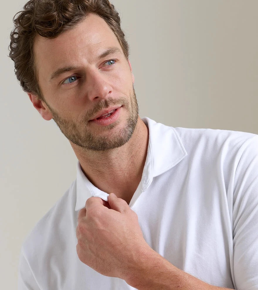 Peter Millar Crown Flex Cotton SS Polo - WHITE